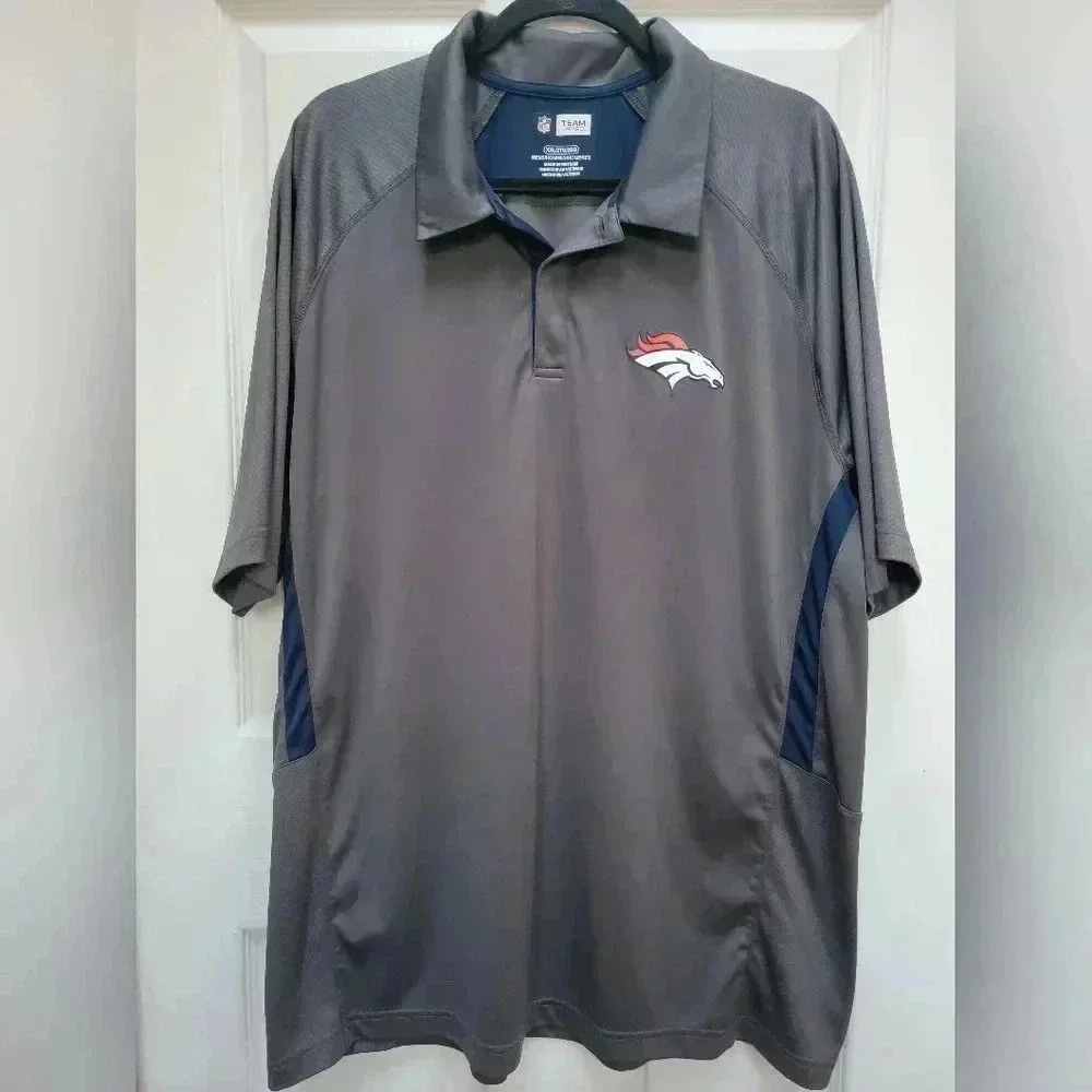NFL Team Apparel Denver Broncos Short Sleeve Polo Plus Size XXL